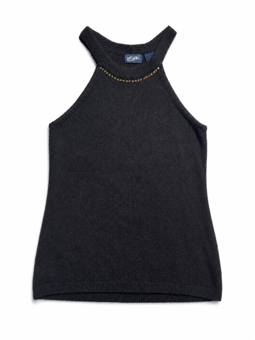 Press Black Angora Lambswool Blend Sleeveless Knit Tank Top Women's Medium M